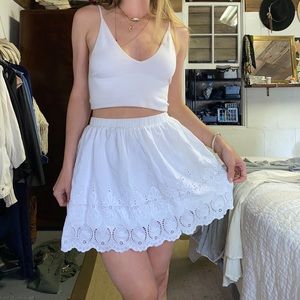 Sabo Skirt White Eyelet Skirt